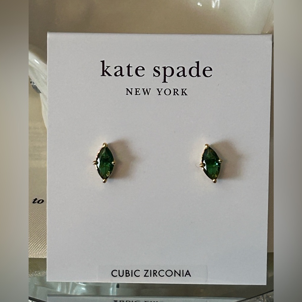 NWT! Kate Spade Signature Solitaire Stud Earrings - Picture 6 of 9
